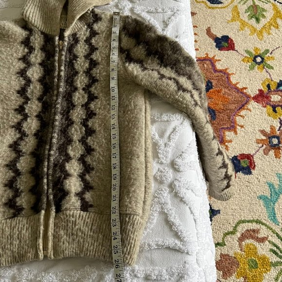 VINTAGE Polarknit Iceland Arctic Sheep Wool Zip Front Sailor Collar Jacket Rare - Picture 8 of 10